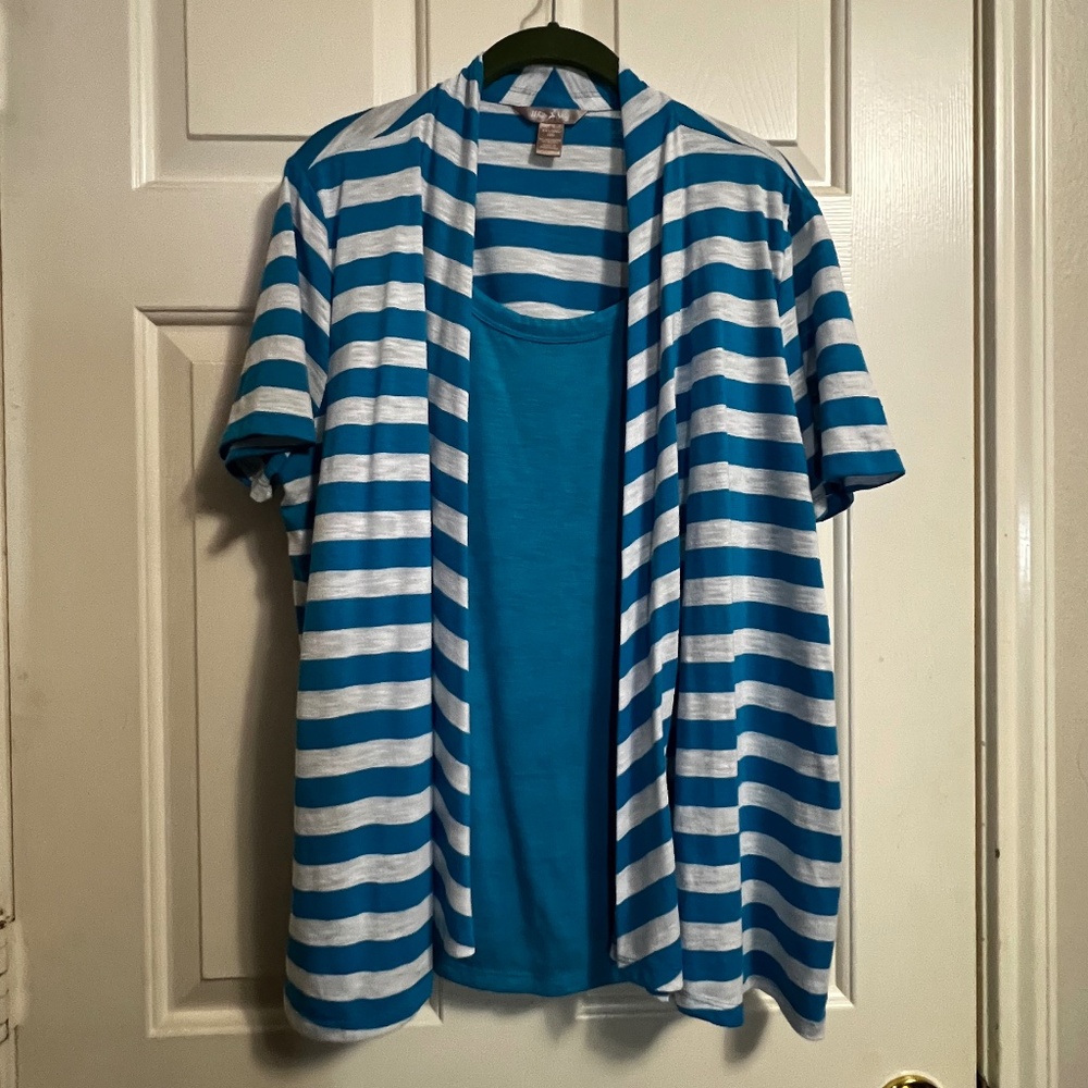 Ladies SS casual top 2-in-1